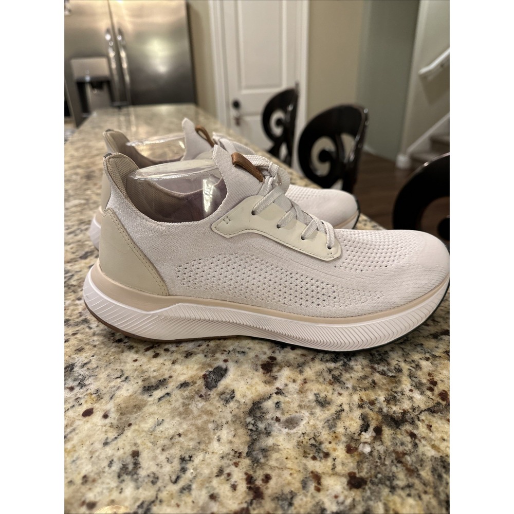 Johnston & Murphy Men's Miles Knit Lace-up Sneaker Size 8M White Tan